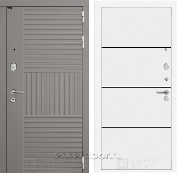 Входная металлическая дверь Лабиринт Formo 25 (Шато Латте / Белый софт)