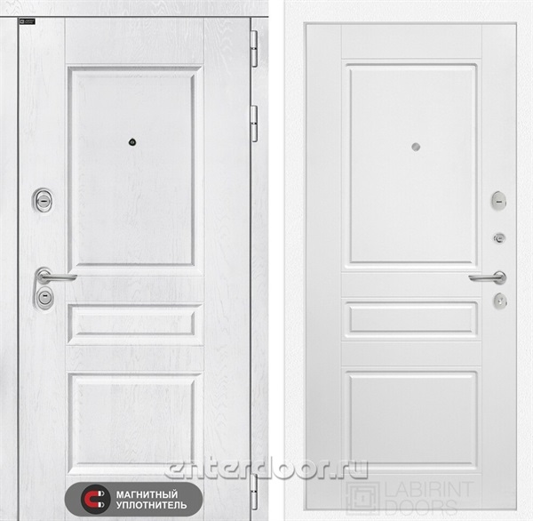 Входная металлическая дверь Лабиринт Versal 03 (Альберо браш / Белый софт)
