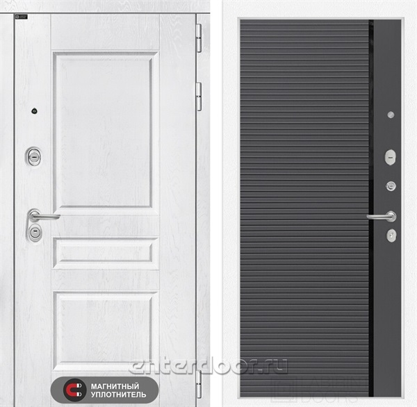 Входная металлическая дверь Лабиринт Versal 22 (Альберо браш / Графит софт)
