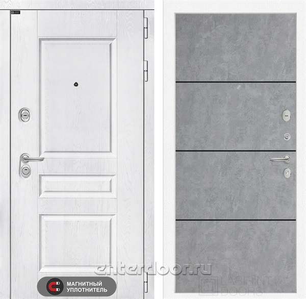 Входная металлическая дверь Лабиринт Versal 25 (Альберо браш / Бетон светлый)