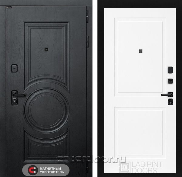 Входная металлическая дверь Лабиринт Grand 11 (Альберо блэк / Белый софт)