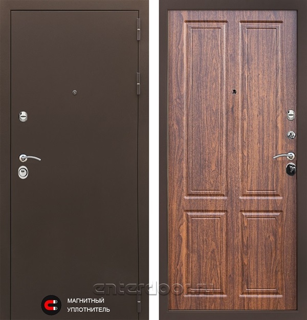 Входная металлическая дверь Престиж 3к Стандарт (Медный антик / Орех)