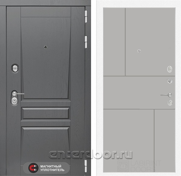 Входная металлическая дверь Лабиринт Платинум 21 (Альберо Грей / Грей софт)