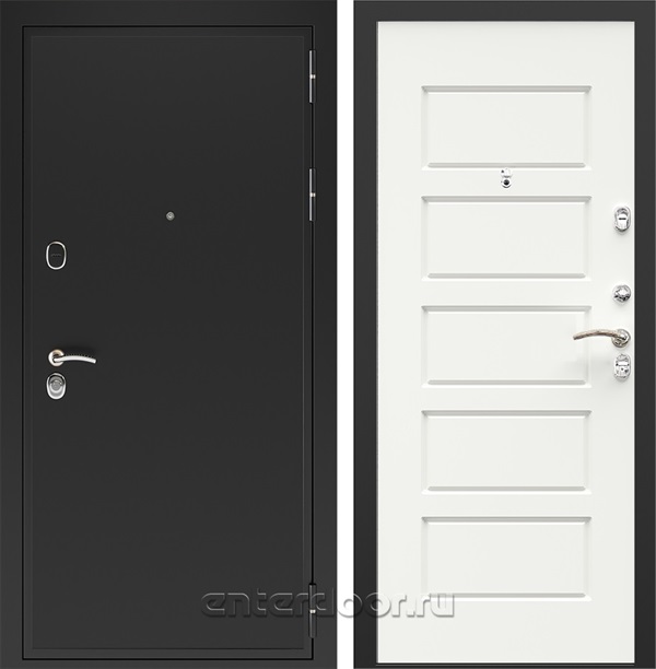 Входная металлическая дверь Персона Евро-2 панель №85 (Чёрный муар / Ясень белый)