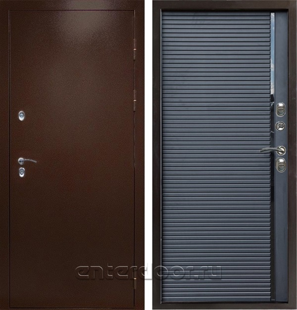 Входная дверь с терморазрывом Снегирь 3К Порте (Антик медь / Черный кварц)