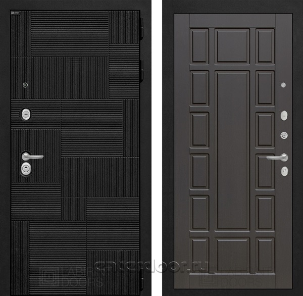 Входная металлическая дверь Лабиринт Пазл 12 (Лофт черный / Венге)