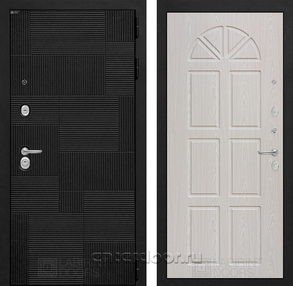 Входная металлическая дверь Лабиринт Пазл 15 (Лофт черный / Алмон 25)