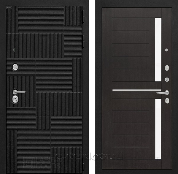 Входная металлическая дверь Лабиринт Пазл 02 (Лофт черный / Венге)