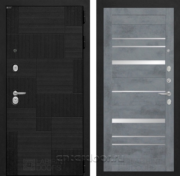 Входная металлическая дверь Лабиринт Пазл 20 (Лофт черный / Бетон темный)
