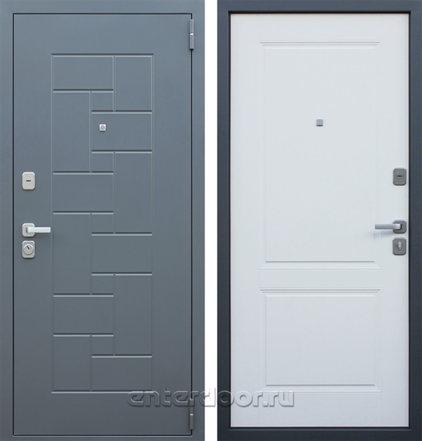 Входная металлическая дверь АСД Арсенал (Муар серый / Ясень белый снег)