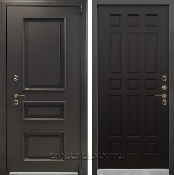 Уличная входная дверь с терморазрывом Лекс Термо Айсберг №29 (Муар коричневый / Венге)