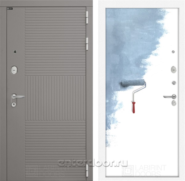 Входная металлическая дверь Лабиринт Formo 28 (Шато Латте / Загрунтованная под покраску)