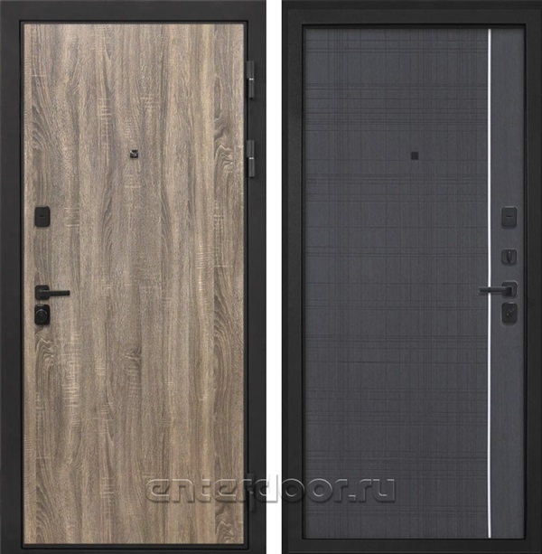 Входная металлическая дверь Интекрон Профит Black В-07 (Дуб Турин / Венге)