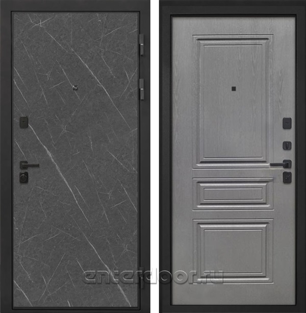 Входная металлическая дверь Интекрон Профит Black ФЛ-243-М (Гранит Лава / Дуб вуд графит)