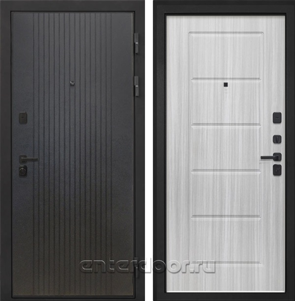 Входная металлическая дверь Интекрон Профит Black ФЛ-39 (Лофт черный / Сандал белый)