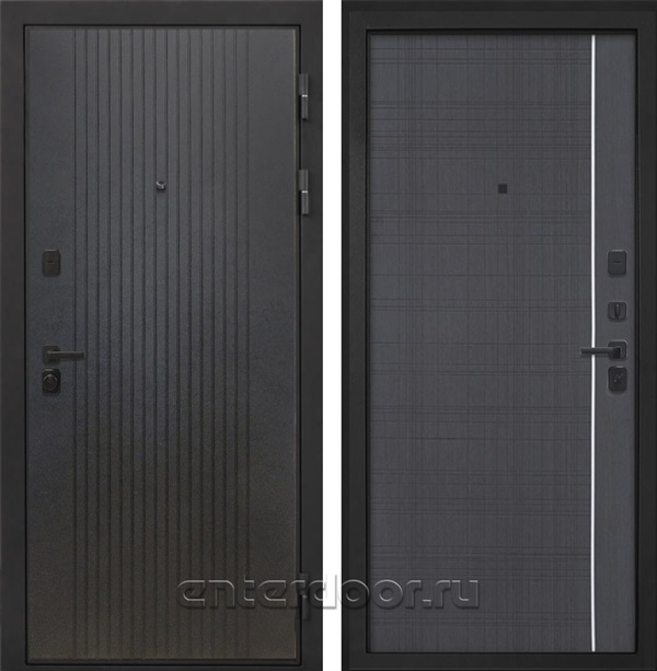 Входная металлическая дверь Интекрон Профит Black В-07 (Лофт черный / Венге)