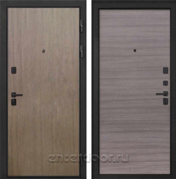 Входная металлическая дверь Интекрон Профит Black (Шпон Венге коричневый / Дуб тоскано поперечный)