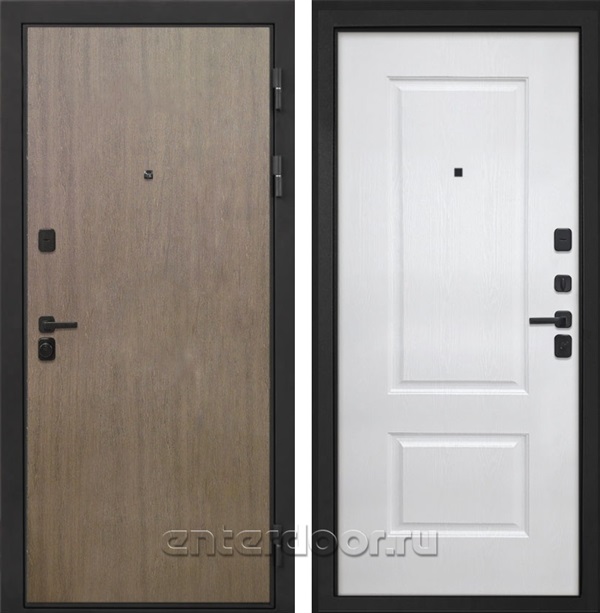 Входная металлическая дверь Интекрон Профит Black Альба (Шпон Венге коричневый / Роял вуд белый)