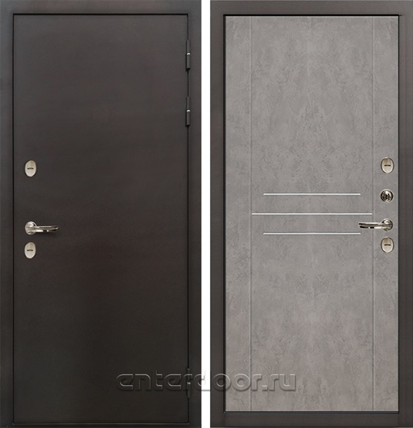 Входная металлическая дверь с терморазрывом Лекс Термо Сибирь 3К Бетон светлый (панель №81)