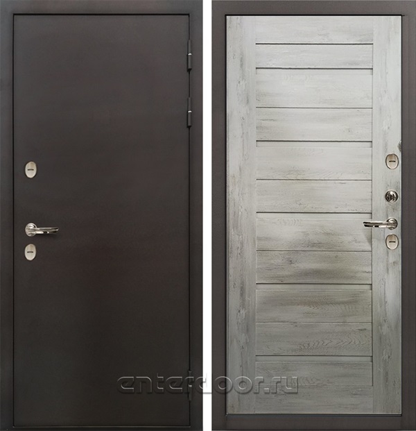 Входная дверь с терморазрывом Лекс Термо Сибирь 3К №111 Клеопатра Дуб тревис серый