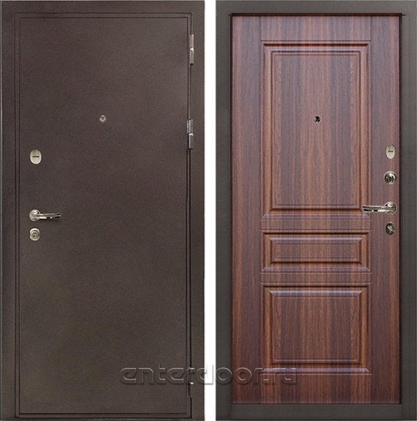 Входная металлическая дверь Лекс 5А Цезарь №108 (Медный антик / Дуб Коньяк)