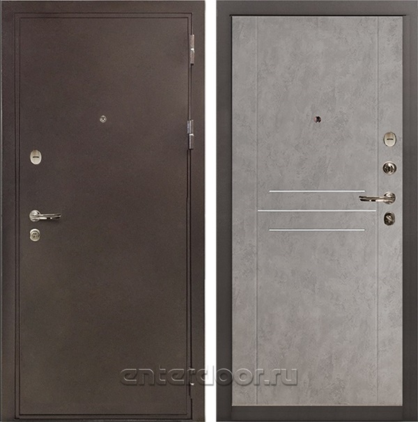 Входная металлическая дверь Лекс 5А Цезарь №81 (Медный антик / Бетон светлый)