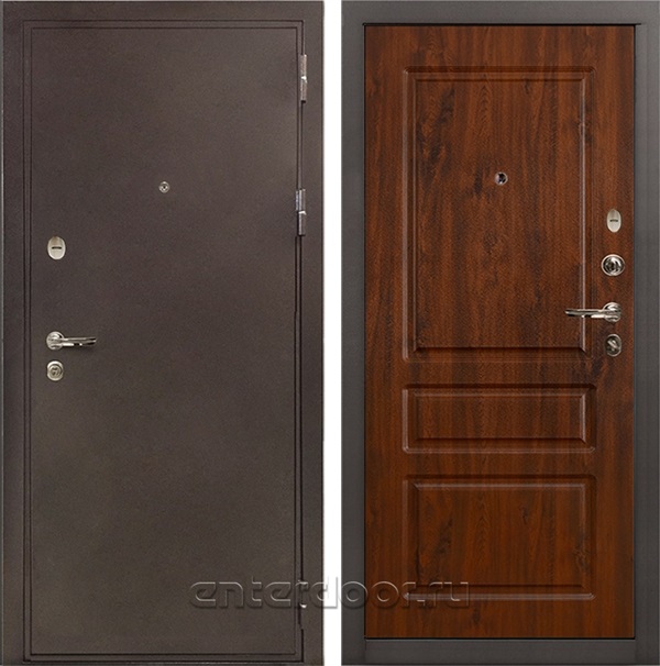 Входная металлическая дверь Лекс 5А Цезарь №92 (Медный антик / Винорит дуб тёмный)