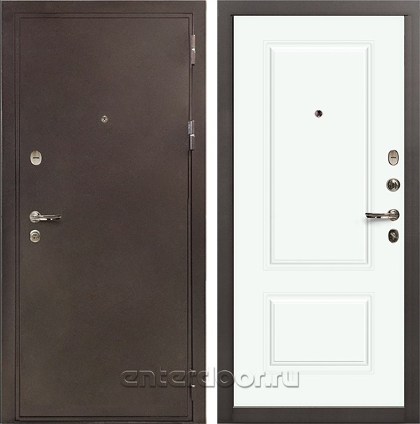 Входная металлическая дверь Лекс 5А Цезарь №55.1 Вероника-1 (Медный антик / Белый софт)