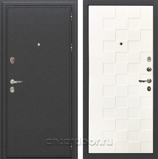 Входная металлическая дверь Лекс Колизей №71 (Антик темное Серебро / Шагрень белая)