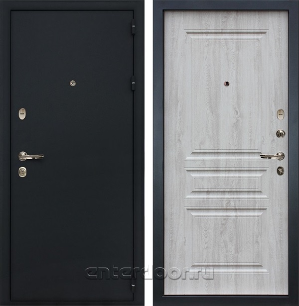 Входная металлическая дверь Лекс 2 Рим №110 (Черный шелк / Сосна белая 50977-94)