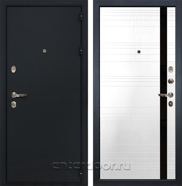 Входная металлическая дверь Лекс 2 Рим №31.1 (Черный шелк / Белый Ясень)