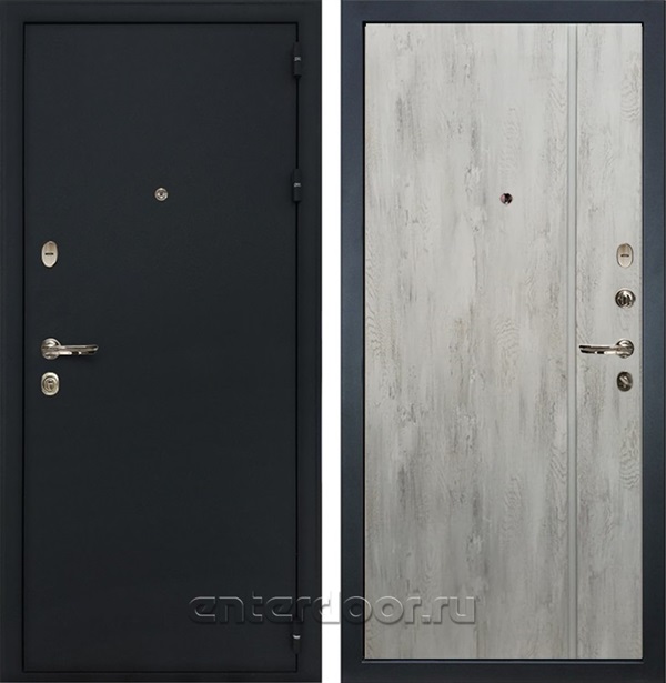 Входная металлическая дверь Лекс 2 Рим №73 (Черный шелк / Дуб тревис серый)