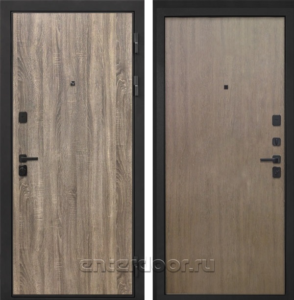 Входная металлическая дверь Интекрон Профит Black (Дуб Турин / Шпон венге коричневый)
