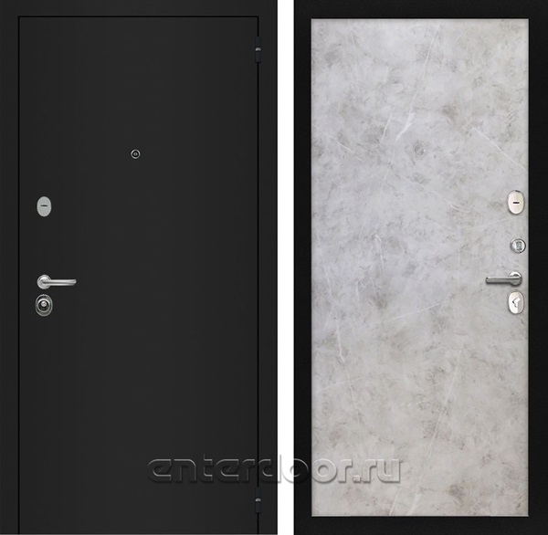 Входная металлическая дверь Интекрон Гектор (Черный шелк / Мрамор светлый)