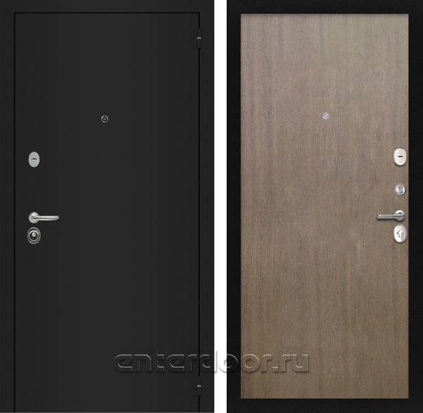 Входная металлическая дверь Интекрон Гектор (Черный шелк / Шпон венге коричневый)