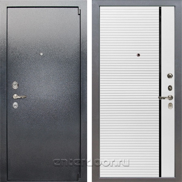 Входная стальная дверь Лекс 3 Барк №114 (Серый букле / Белая шагрень)