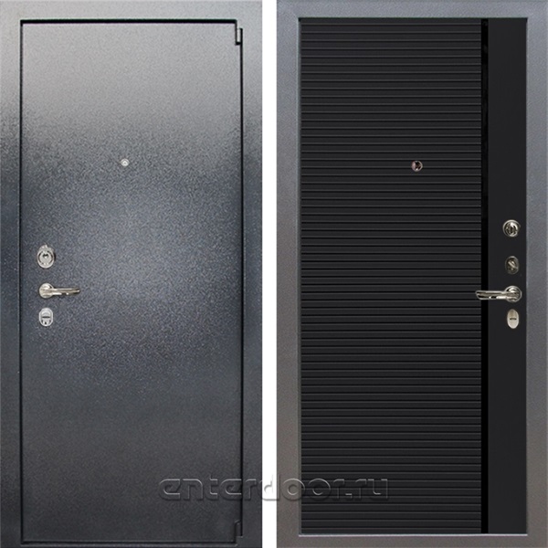 Входная стальная дверь Лекс 3 Барк №115 (Серый букле / Черный кварц)