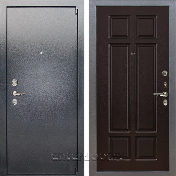 Входная стальная дверь Лекс 3 Барк №88 (Серый букле / Ясень шоколад)