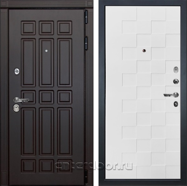Входная металлическая дверь Лекс 8 Сенатор №71 (Венге / Белая шагрень)