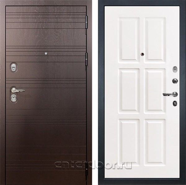 Входная металлическая дверь Лекс Легион №85 (Ясень шоколад / Софт белый снег)