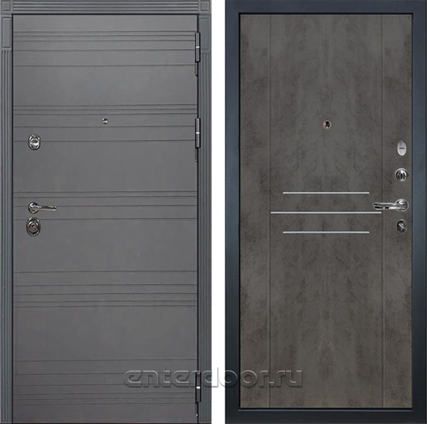 Входная металлическая дверь Лекс Сенатор 3К №82 (Софт графит / Бетон тёмный)
