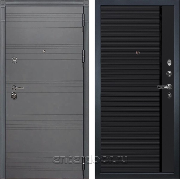 Входная металлическая дверь Лекс Сенатор 3К №115 (Софт графит / Черный кварц)