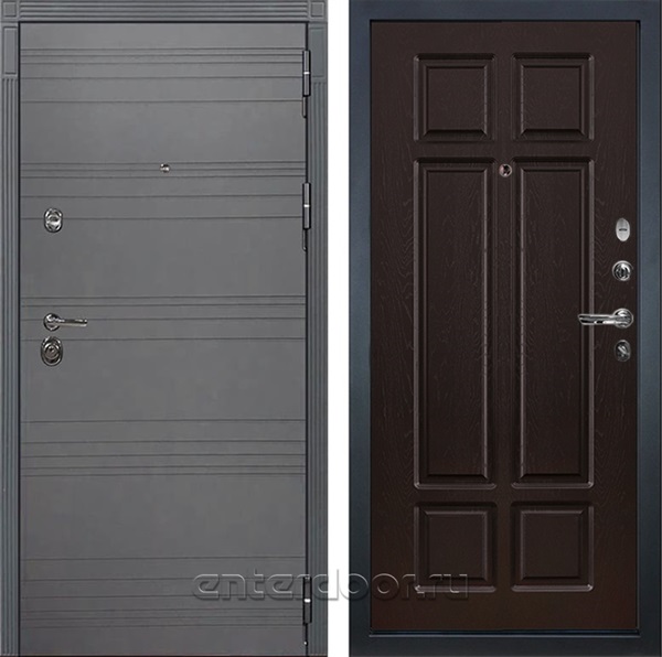 Входная металлическая дверь Лекс Сенатор 3К №88 (Софт графит / Ясень шоколад)