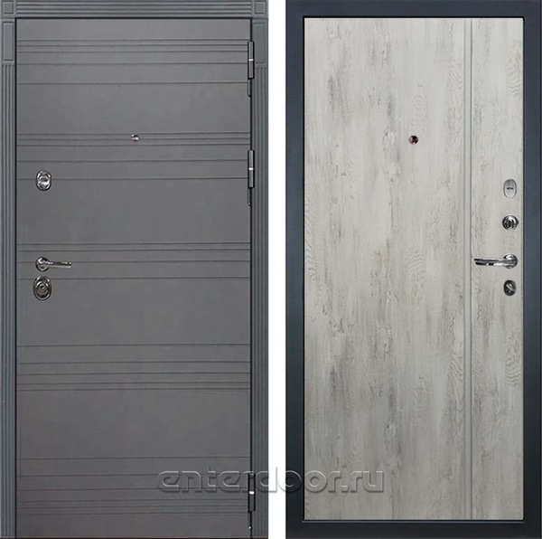 Входная металлическая дверь Лекс Сенатор 3К №73 Лучия-1 (Софт графит / Дуб тревис серый)
