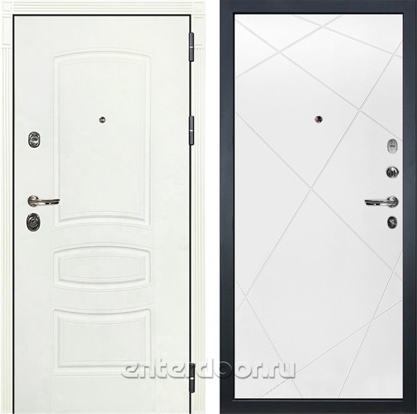 Входная металлическая дверь Лекс Сенатор 3К №103 (Белая шагрень / Белая шагрень)
