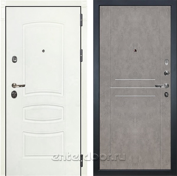 Входная металлическая дверь Лекс Сенатор 3К №81 (Белая шагрень / Бетон светлый)