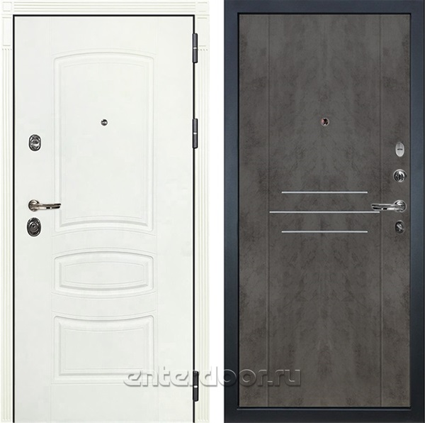 Входная металлическая дверь Лекс Сенатор 3К №82 (Белая шагрень / Бетон тёмный)
