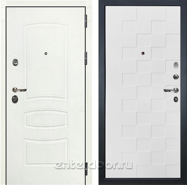 Входная металлическая дверь Лекс Сенатор 3К №71 (Белая шагрень / Белая шагрень)