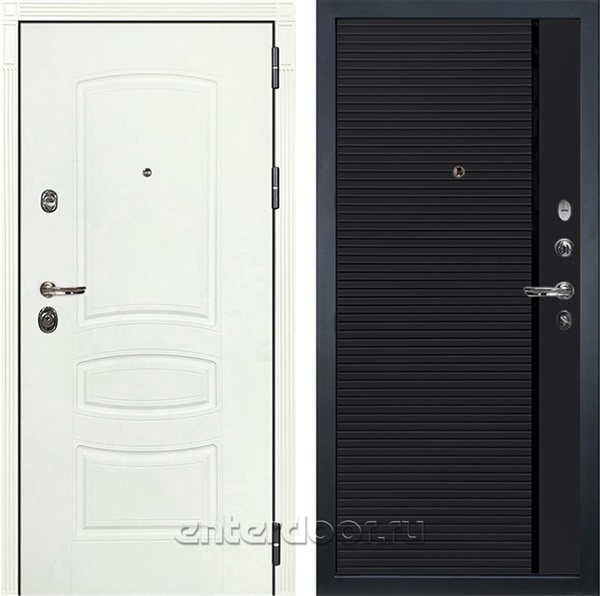 Входная металлическая дверь Лекс Сенатор 3К №115 (Белая шагрень / Черный кварц)