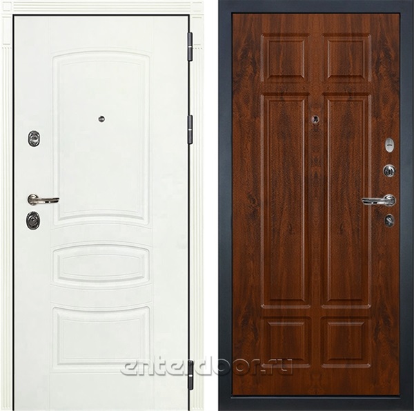 Входная металлическая дверь Лекс Сенатор 3К №90 (Белая шагрень / Винорит дуб тёмный)